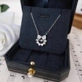 wholesale S925 Sterling Silver Maker's Floral Wreath Bow Dynamic Necklace for Women, Luxe Ethereal Sweet Design Choker-0-0