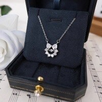 wholesale S925 Sterling Silver Maker's Floral Wreath Bow Dynamic Necklace for Women, Luxe Ethereal Sweet Design Choker-Bowknot Necklace>925 Silver