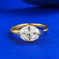 wholesale S925 Gold-Plated Sterling Silver Single 7*9mm Oval Solitaire Ins-Style Fashion Ring for Europe and America Cross-Border-0-1