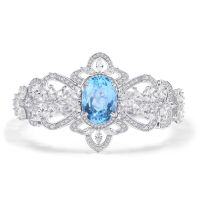 wholesale S925 Sterling Silver European and American Style Cross-Border Natural Topaz Bracelet with Star Sapphire and Ruby Crystal Luxury Bracelet-Natural topaz bracelet