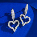 wholesale S925 Silver New Irregular Heart Earrings Ear Clasps, Fashionable and Versatile Cross-Border Style-0-1
