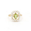 wholesale S925 Gold-Plated Silver Japanese Light Luxury Spring New Collection Peridot Geometric Minimalist Ring Factory Wholesale-0-4