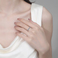 S925 Sterling Silver All Moissanite Women's Ring, Dainty Band, Daily Gift-0-2