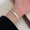 wholesale S925 Sterling Silver Fish Scale Minimalist Bangle for Women, Korean New Style Versatile Simple High-end Minimalist Cold Tone Bracelet-0-4