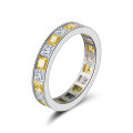 wholesale S925 Sterling Silver Light Luxury Track-Set Diamond-Colored Zircon Ring for Women, High-End Feel Ring-0-4