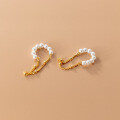 wholesale S925 Silver Korean Style Minimalist Freshwater Cultured Pearl Bead Chain Ear Accessories M00082-0-3