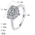 S925 Silver Moissanite Heart Ring for Women, Trendy Gift-0-3
