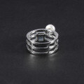 wholesale S925 Sterling Silver Natural Freshwater Pearl Ring Fashionably Luxurious and High-End, Set with Natural Topaz-0-4