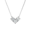 Sterling Silver Moissanite Necklace, Heart Shape, Minimalist Style-0-3
