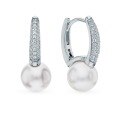 wholesale S925 Sterling Silver Micro-Inlaid Zirconia Imitation Pearl Ear Clips, Luxury Elegant High-End Earrings for Mother's Day Gift-0-0