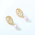 wholesale S925 Sterling Silver Korean New Style Freshwater Pearl Long Earrings for Women, Elegant and Luxurious Earrings Wholesale-0-3