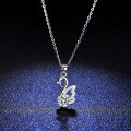 925 Silver 1-Carat Moissanite Swan Pendant Necklace for Women-0-2