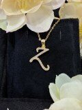 S925 Silver 18k Gold-Plated Moissanite Alphabet Pendant Necklace, DIY Gift-0-29
