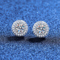 S925 Silver French Bubble Moissanite Earrings, Light Luxury Fashion Ear Studs-0-0