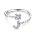 wholesale Metal S925 Cross-Border Europe and America Minimalist Personalized 26 Letters Diamond Inlaid Openable Adjustable Fashion Ring Factory Direct Supply-0-14