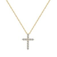 wholesale Metal S925, women's cross necklace in ins style with diamond accents, delicate collarbone chain, sophisticated neck accessory-DY190927-SG-BC