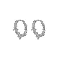 wholesale S925 Sterling Silver Geometric Irregular Surface Texture Minimalist Earrings for Women, Korean Version Ins Niche Design-Platinum 925 silver
