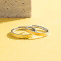 wholesale 925 Sterling Silver Textured Imprint Couple Rings, Minimalist Niche Design, 520 Birthday Gift for Girlfriend-0-6