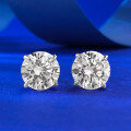 wholesale S925 Silver Mu Jing Jewelry Cross-Border Fast-Selling Classic One-Carat Round Stud Earrings Fashion Item-0-1