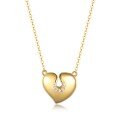wholesale S925 silver heart necklace with moissanite pendant, trendy women's cross-chain, hot-selling on Amazon, in stock-0-4