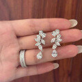 wholesale 925 Silver New High Carbon Diamond Earrings Waterdrop 6*8mm White Diamond Stud Earrings for WomenIns-0-0