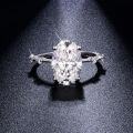 wholesale 18k Gold Plated S925 Silver Classic Oval 45 Carat 8*12mm Moissanite Ring for Women-0-3