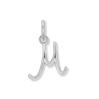 wholesale 925 Sterling Silver Irregular English Letter Pendant Ins Necklace For Women-M-Single Pendant/White Gold