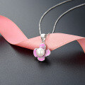 wholesale S925 Sterling Silver Flower Pearl Pendant Women's Korean Style Enamel Minimalist Design High-End Silver Necklace Jewelry Wholesale-0-0