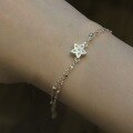 wholesale 925 Sterling Silver Madeleine Shell Cake Star Cookie Bracelet, Fresh and Delicate Double-Layer Chain Accessory for Women-0-5