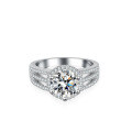 S925 Silver 2ct Moissanite Three-Row Fashion Women's Ring-0-0