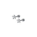 wholesale S925 Sterling Silver Light Surface Screw Small Flower Earrings Women's Minimalist Five-Petal Flower Small Ear Accessories M01031-0-4