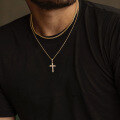 wholesale Metal Cross Pendant Retro Zircon Men's Trendy Personalized Hip Hop Necklace Jewelry-0-3