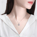 Sterling Silver Windmill Moissanite Necklace Women's Pendant-0-1