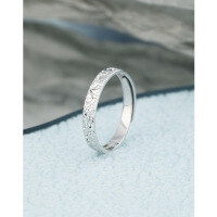 wholesale 925 Sterling Silver Crushed Ice Ring for Women, Small and Niche, Light Luxury with a High-End Feel, Adjustable Open Band, Minimalist Circle Ring for Index Finger or Pinky, Gift for Girlfriend-Crushed Ice Ring 925 Silver &gt; Adjustable Opening