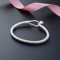 wholesale S990 Sterling Silver Fashion Trend Korean and Japanese Style Creative Minimalist Spring Coil Open Bangle for Distribution-0-2