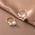 wholesale S925 Silver Shell Pearl Synthetic Pearl Ring Adjustable Index Finger Jewelry J9452-0-1