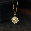 wholesale 925 Sterling Silver Vintage Demon Eye Star Blue Zircon Pendant Necklace for Women-0-3