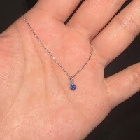 wholesale S925 Sterling Silver Mini Aquamarine Pendant Necklace with Sparkling Diamonds, Women's Versatile, Exquisite, and Ultra-Delicate Clavicle Chain-Style 2>925 silver