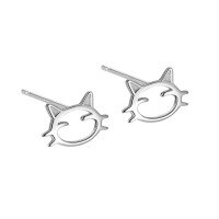 wholesale 925 Sterling Silver Cartoon Cat Ear Studs, Hypoallergenic, Versatile, Small And Exquisite, High-end Ins Style, No Need To Remove-Kaai cat earrings