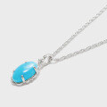 wholesale Metal oval artificial turquoise necklace, Yili Jewelry manufacturer wholesale summer vintage collection-0-2