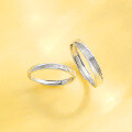 wholesale S925 Sterling Silver Wave Couple Rings, Minimalist Design for Men and Women, Vintage-Inspired Premium Valentine's Day Gift for 520-0-2