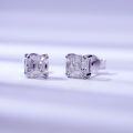 wholesale 925 silver new style 2ct pagoda-shaped D-color moissanite Asscher-cut earrings cross-border bestseller-0-3