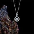 Sterling Silver TikTok Live Pendant Necklace for Women with Moissanite Design-0-1