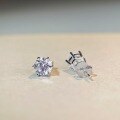 wholesale S925 silver classic six-prong moissanite stud earrings with closed back, 1ct moissanite earrings for women, wholesale for cross-border-0-3