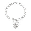wholesale Silver 703OT Chain Link Heart Bracelet for Women, High-end Minimalist Small Batch Design, Unique Ins Style Wholesale Jewelry-0-4