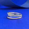 wholesale S925 Sterling Silver European and American Style Triple-Layer Twisted Full Diamond Ring, Minimalist and Versatile, Ins Style Cross-Border Design-0-2