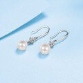 wholesale S925 Silver 5A Freshwater Flawless Pearl Earrings for Women with Moissanite, Fashionable Korean Style Elegant Earrings, Simple and Popular-0-1