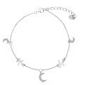 wholesale S925 Sterling Silver Full Inlaid Zircon Star and Moon Bracelet, Fresh and Sweet, Light Luxury Elegant High-End Sense Banquet Bracelet-0-0