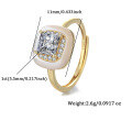 wholesale S925 Sterling Silver Princess Cut Moissanite Women's Ring High-End Square Prong Setting Fashionable Adjustable Ring-0-5