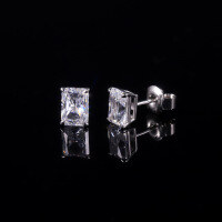 wholesale Platinum, 9K, 10K, 14K, 18K Gold Four-Prong 15 Carat Moissanite Stud Earrings with High-End Feel-9k gold inlaid moissanite earrings